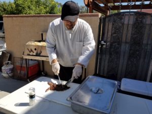 cutting meat for fajita catering rancho cucamonga